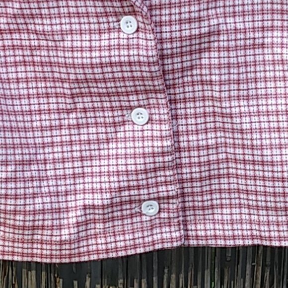 Brandy Melville / John Galt Vivian Red White Plaid Soft Button Down Crop Top - Picture 5 of 13